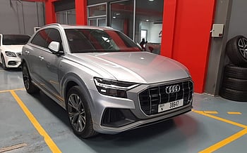 Audi Q8 (Silver), 2019 for rent in Dubai